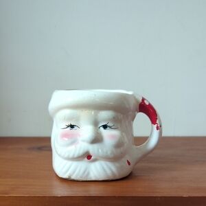 Vintage White And RED  SANTA Mug